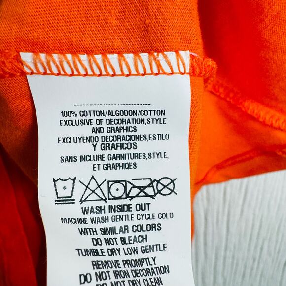 NFL Denver Broncos V Neck T-Shirt Size Medium Football Orange Short Sleeve M - Picture 5 of 9